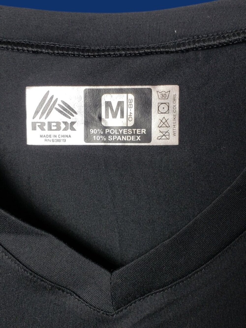 RBX Mens V-Neck Short Sleeve Moisture-Wicking T-Shirt Black Medium - Picture 8 of 9